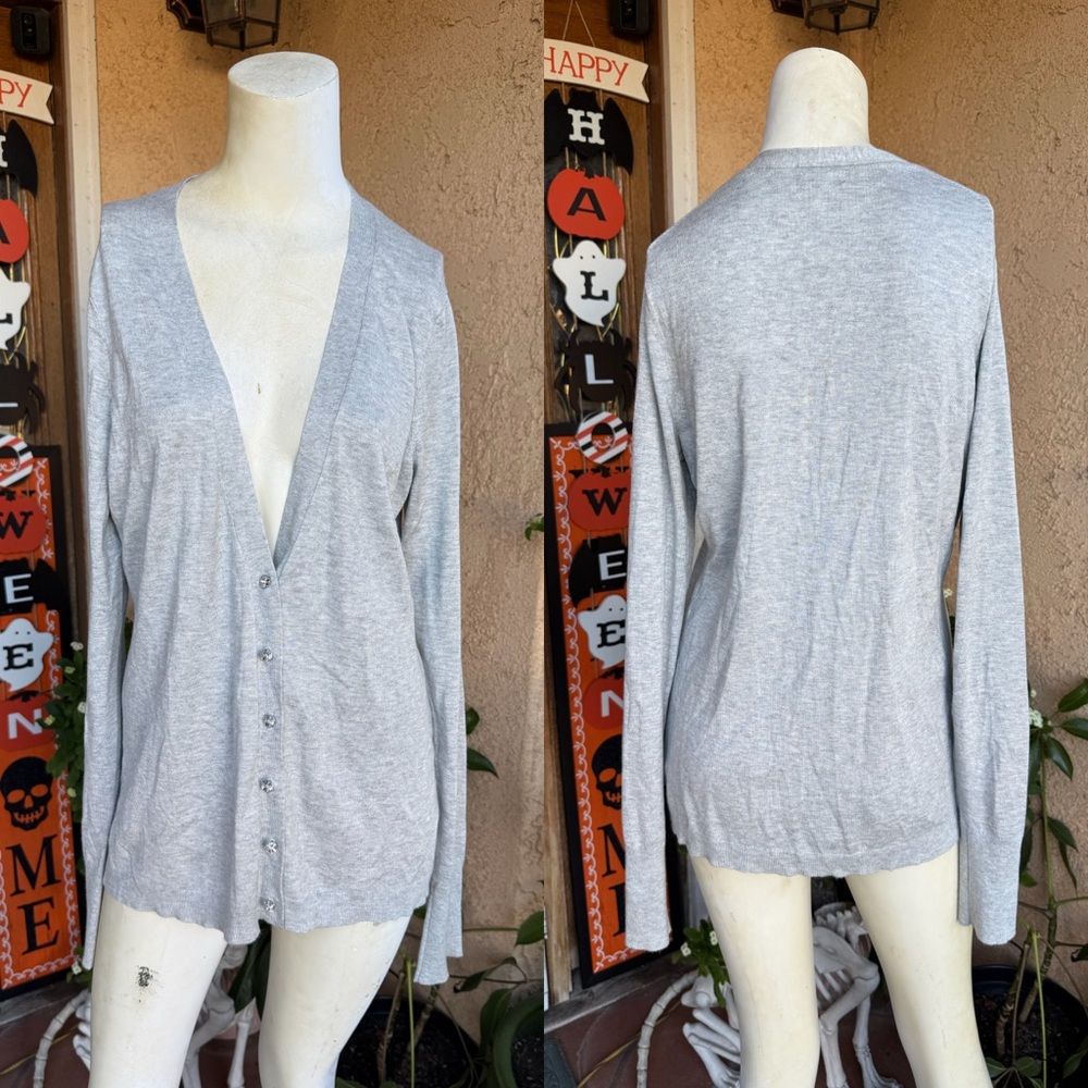 Express Women’s Gray Button-Down Cardigan LARGE